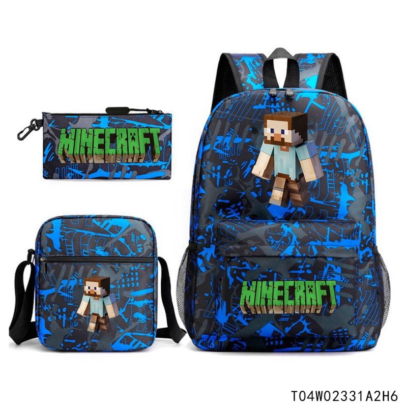 Minecraft マインクラフト 小中学生 ランドセル 子供用リュック バックパック ショルダーバッグ ペンシルバッグ 3点セット|undefined