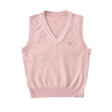 Японский розовый свитер, комплект, студенческая юбка в складку, осенний костюм, пиджак классического кроя, куртка