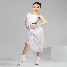 2023年夏季新款少儿拉丁舞蹈服装女童长短袖裙练功比赛表演出服饰