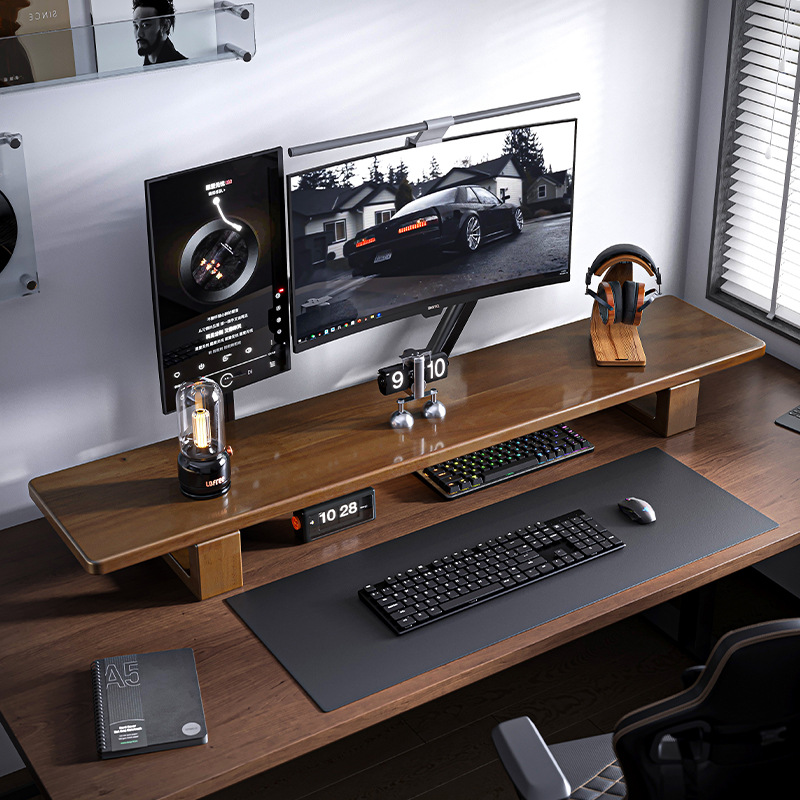 Madera sólida de escritorio monitor de computadora de elevación estante de escritorio de oficina estante de almacenamiento de escritorio doméstico estante de soporte alto