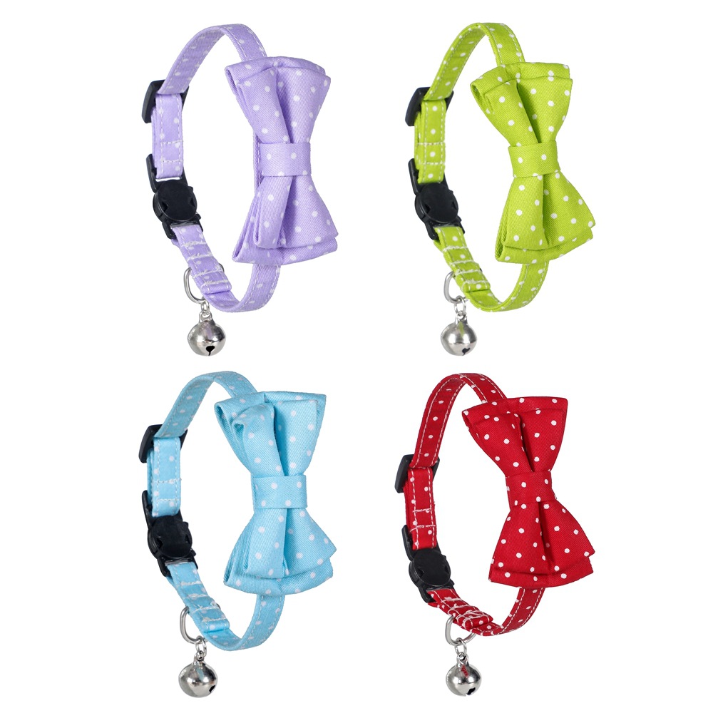 Transfronterizos para fabricantes de algodón spot pequeño punto gato collar de mascota arco gato collar de gato