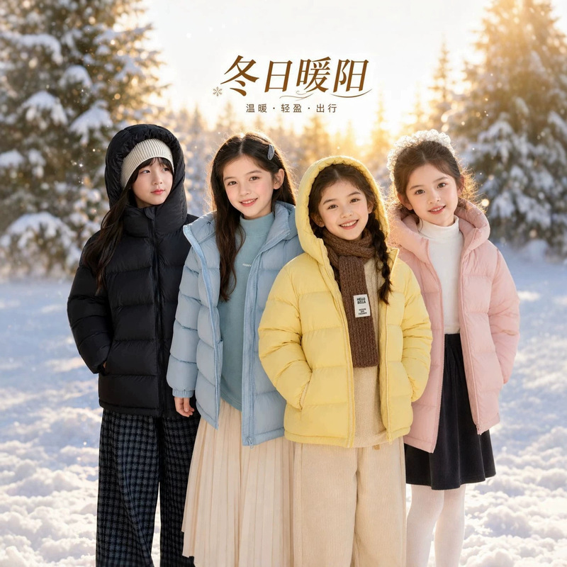 New National Standard Children's down Jacket with Hood for Boys and Girls, Thickened and Warm, Suitable for Older Children and Toddlers, Children's Clothing New National Standard Children's down Jacket with Hood for Boys and Girls, Thickened and Warm, Suitable for Older Children and Toddlers, Children's Clothing