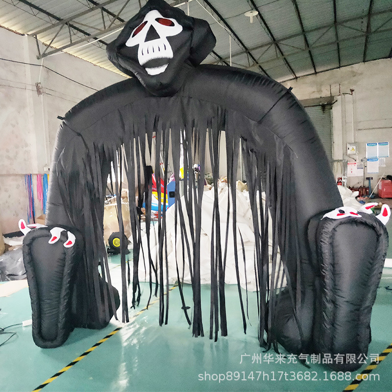 充气万圣节骷髅头拱门南瓜灯气模幽灵南瓜树枝鬼头KTV商场陈美装