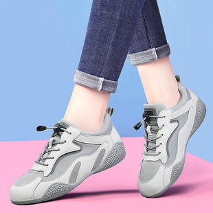 Women's sneaker Brand genuine goods Lightweight Casual Travel Shoes 2025 Spring and Autumn New Soft Bottom Leather Forrest Gump Shoes