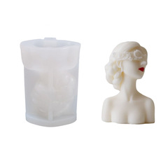 A5Lins捲髮美女花環少女香薰蠟燭模具居家擺件造型蛋糕烘焙硅膠模