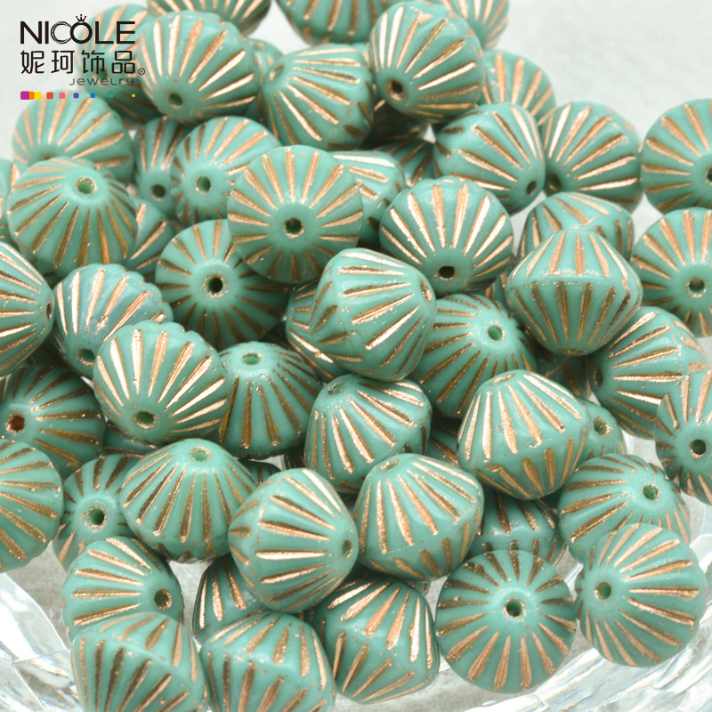 Importado Checo Baos Osha esmaltado linterna cuentas de mano 9mm accesorios de material DIY pulsera alrededor de 100 piezas