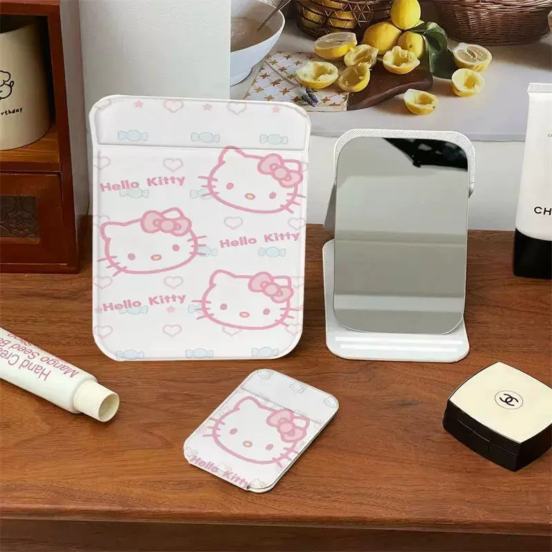 Hello kitty, strawberry, folding mirror, handheld storage system for students