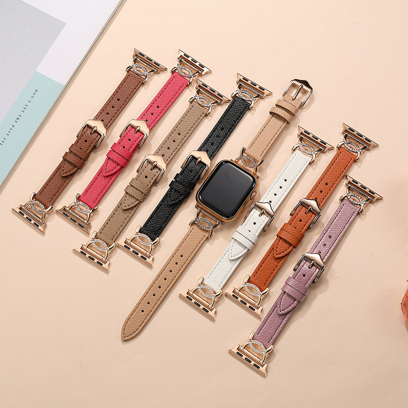 New suitable for Apple strap double C metal diamond iwatch smart watch strap factory in stock wholesale New suitable for Apple strap double C metal diamond iwatch smart watch strap factory in stock wholesale