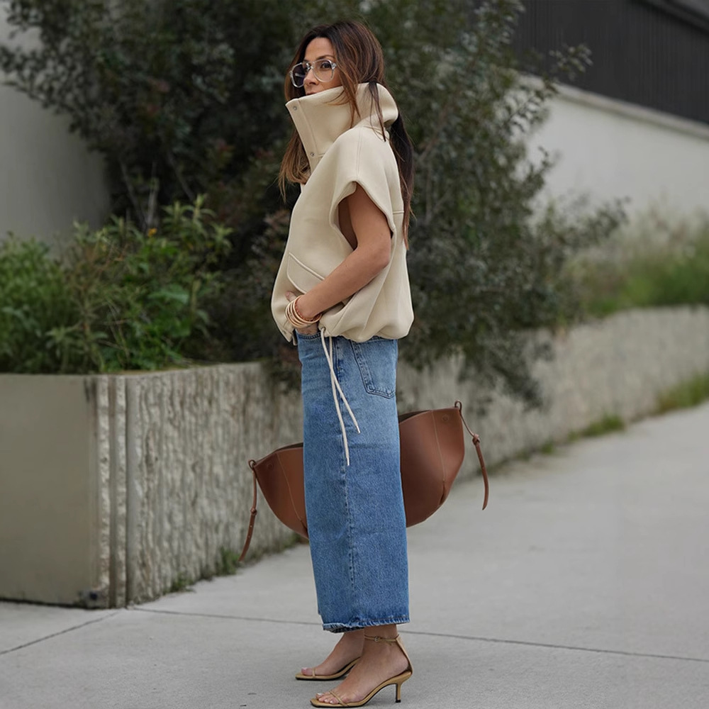 elegant solid color vest
