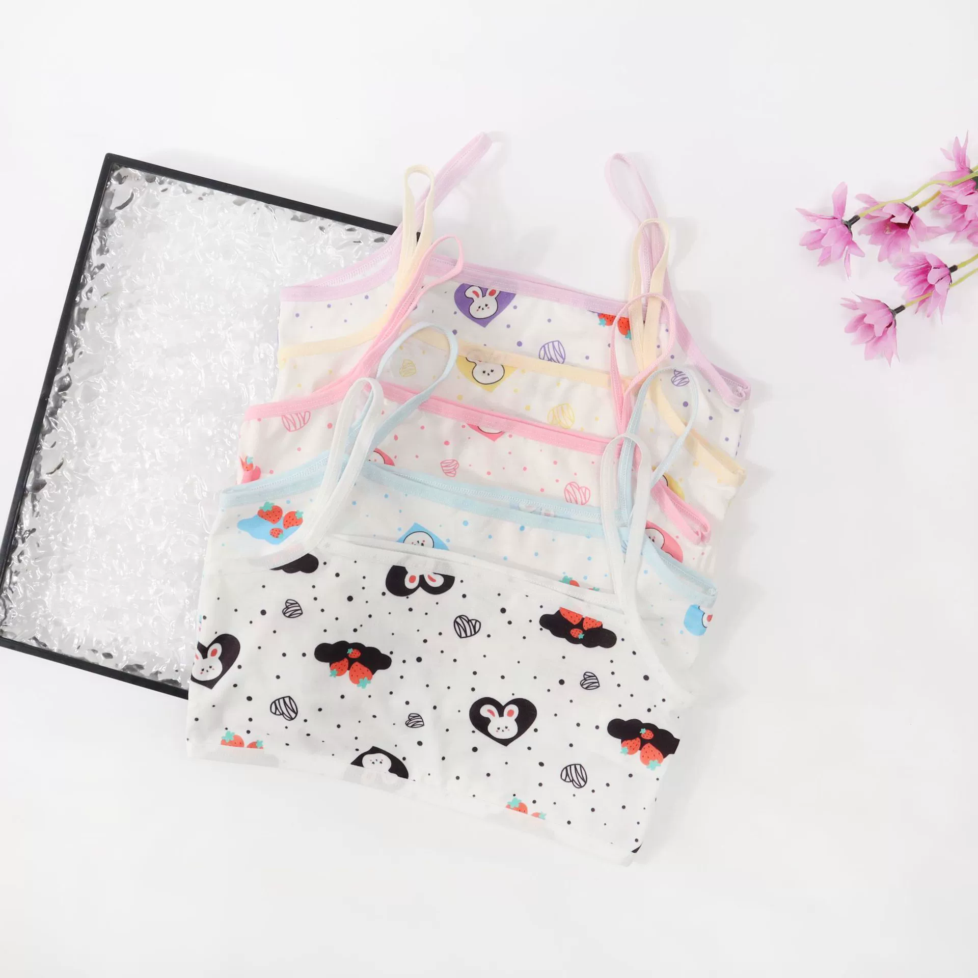 Девушки полиэстер хлопчатобумажный бюстгальтер бюстгальтер для девочек