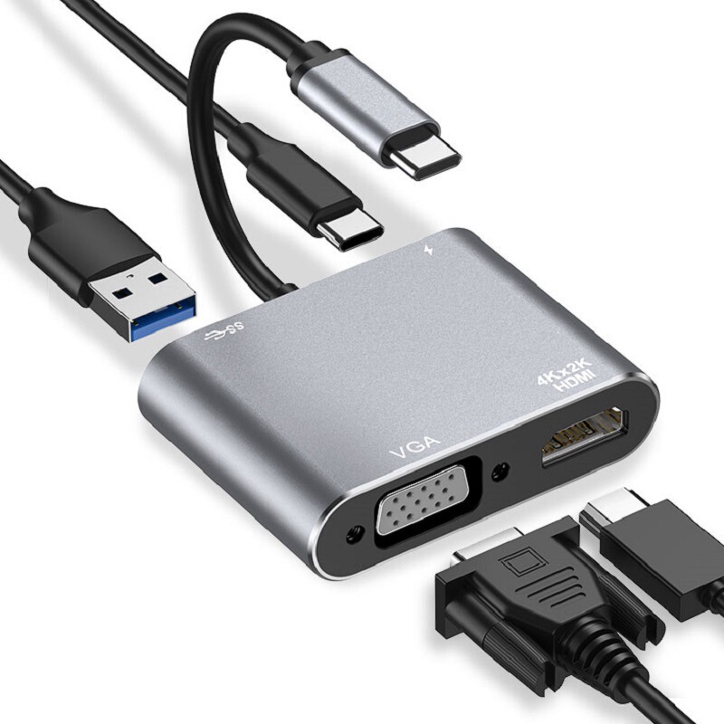 Typec to Vga Docking Station HDMI Converter Mobile Phone to Monitor Projector Adapter Computer Tv Typec to Vga Docking Station HDMI Converter Mobile Phone to Monitor Projector Adapter Computer Tv