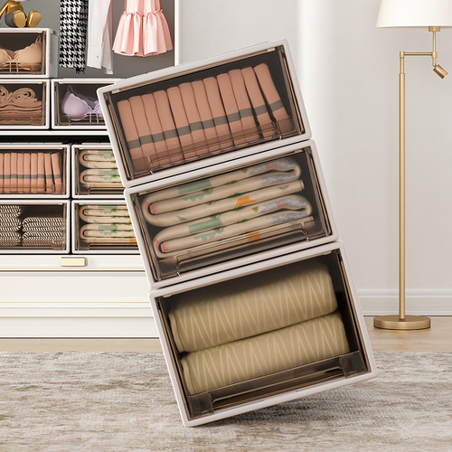 Thickened plastic drawer-style storage box clothing storage cabinet underwear clothing organizer drawer-style storage box
