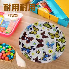 30cm圆形塑料服务托盘 披萨盘 可定制花色 食品级PP材质 安全无毒