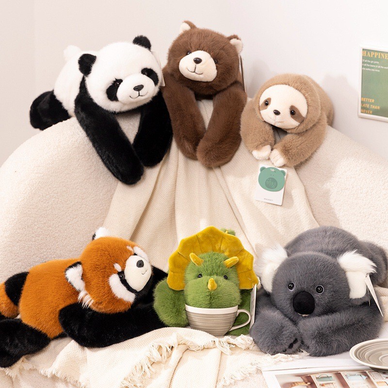Plush Toy Panda Koala Raccoon Doll Lying Panda Dinosaur Doll Cloth Doll Children's Sleeping Pillow Plush Toy Panda Koala Raccoon Doll Lying Panda Dinosaur Doll Cloth Doll Children's Sleeping Pillow