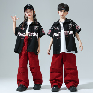 Children's Hip-hop Costume Summer Children's Drum Costume Girls Jazz Dancing Costume Boys Handsome Hip-hop suit