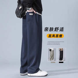 休闲长裤子男生春秋季新款美式高街阔腿运动裤青少年宽松直筒卫裤