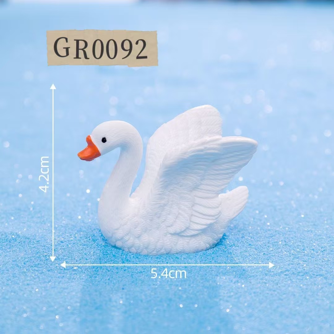 Micro paisaje pareja creativa pequeño cisne animal mano pecera paisajismo accesorios adornos adornos de resina de escritorio