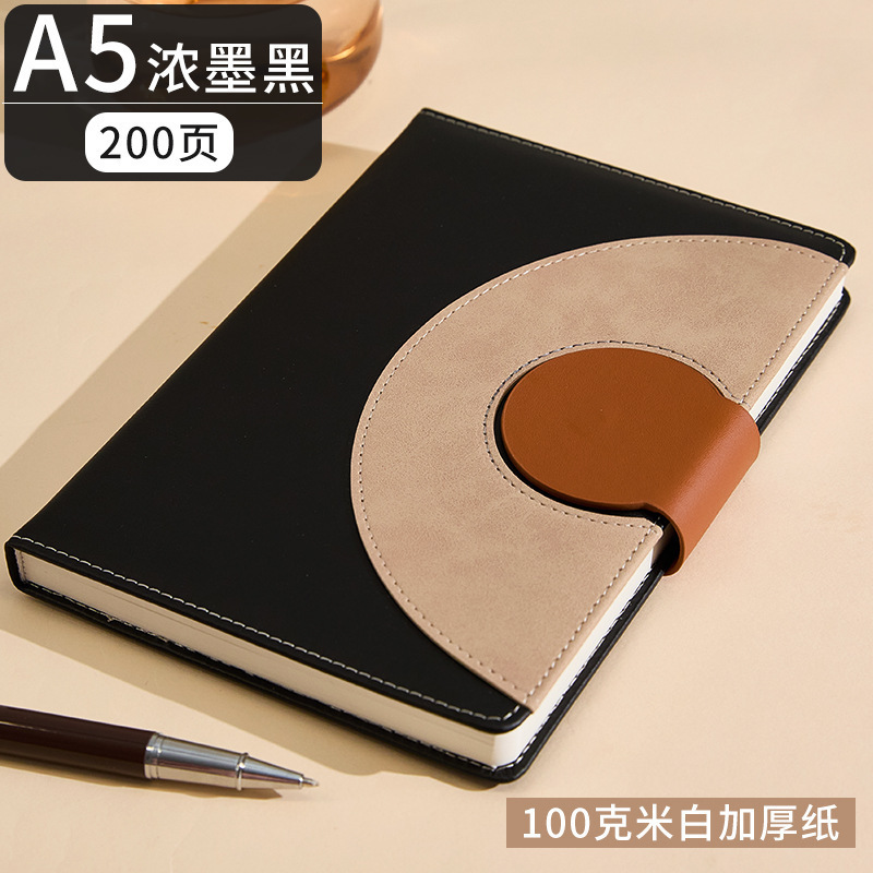 a5笔记本办公工作高颜值磁扣记事本商务礼盒装学生简约加厚日记本|undefined
