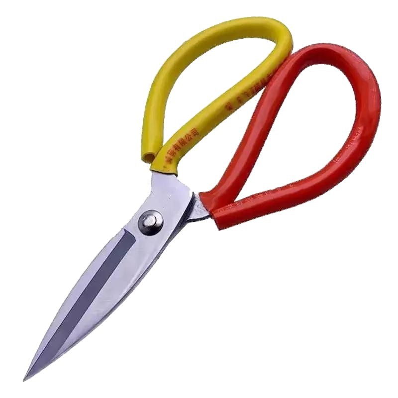 Tijeras de acero inoxidable cuchillo de cocina doméstico rey tijeras multifuncionales rojo y amarillo punta cortador de papel cortador frontal disponible image 6
