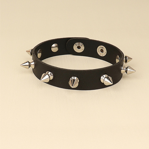 European and American punk style trend rivets personality fashion couple leather leather bracelet bracelet rock gothic bracelet