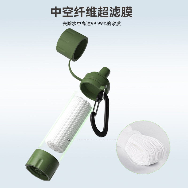 Transfronteriza amazon caliente al aire libre paja de purificación de agua de emergencia bebida directa purificador de agua paja de filtro portátil