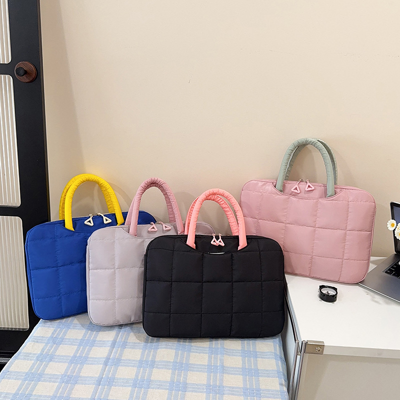 Bolsa de computadora portátil de gran capacidad de textura simple de 16 pulgadas bolsa de portátil casual versátil