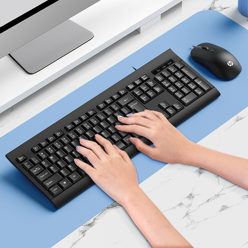HP/Huipu KM100 Wired Keyboard Mouse suit Business Office Home Computer Keyboard Mouse suit Factory Wholesale