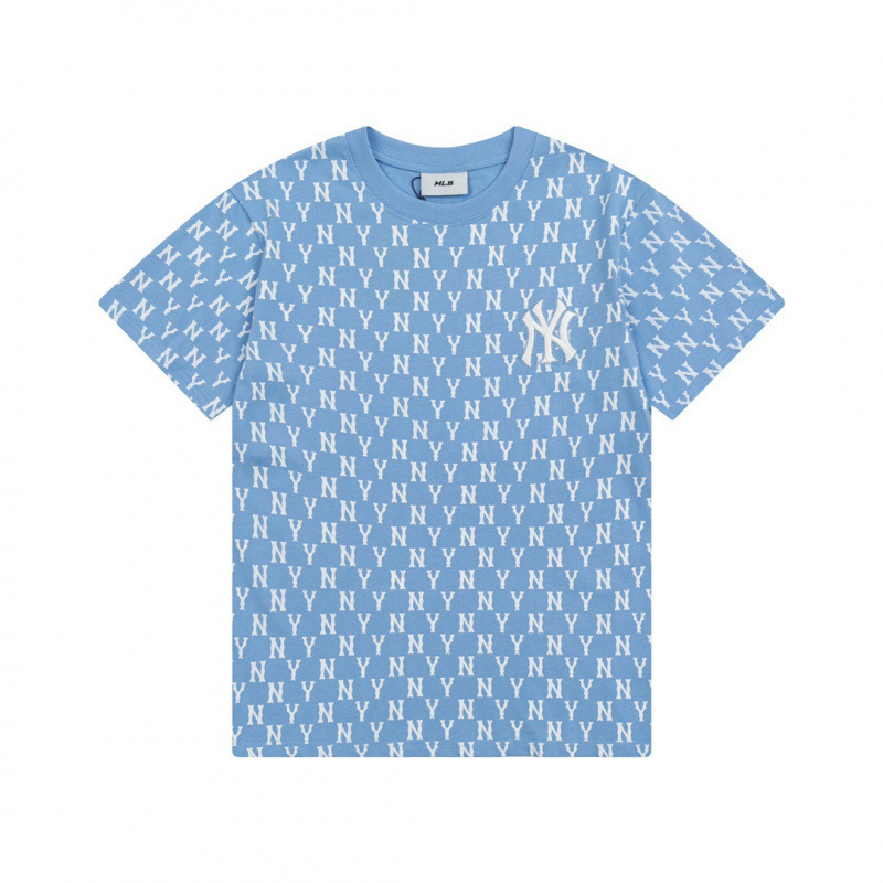 2026 Korean Round-Neck Full-Print New Mlb Large Logo Men's and Women's Spring/Summer Short-Sleeve T-Shirt Unisex T-Shirt