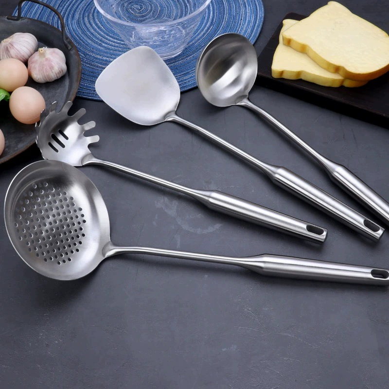 304 Stainless Steel Circular Kitchenware Kitchenware Temperatures Cooking Spoon Powder Six -piece Set Home Hotel Kitchen Products