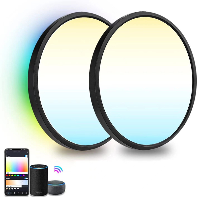 易微联433遥控 WiFi蓝牙智能幻彩吸顶灯Alexa Google超薄简约款智