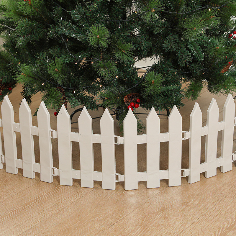 Valla de árbol de Navidad Valla desmontable de plástico blanco Escena de Navidad Decoración Valla Spot al por mayor