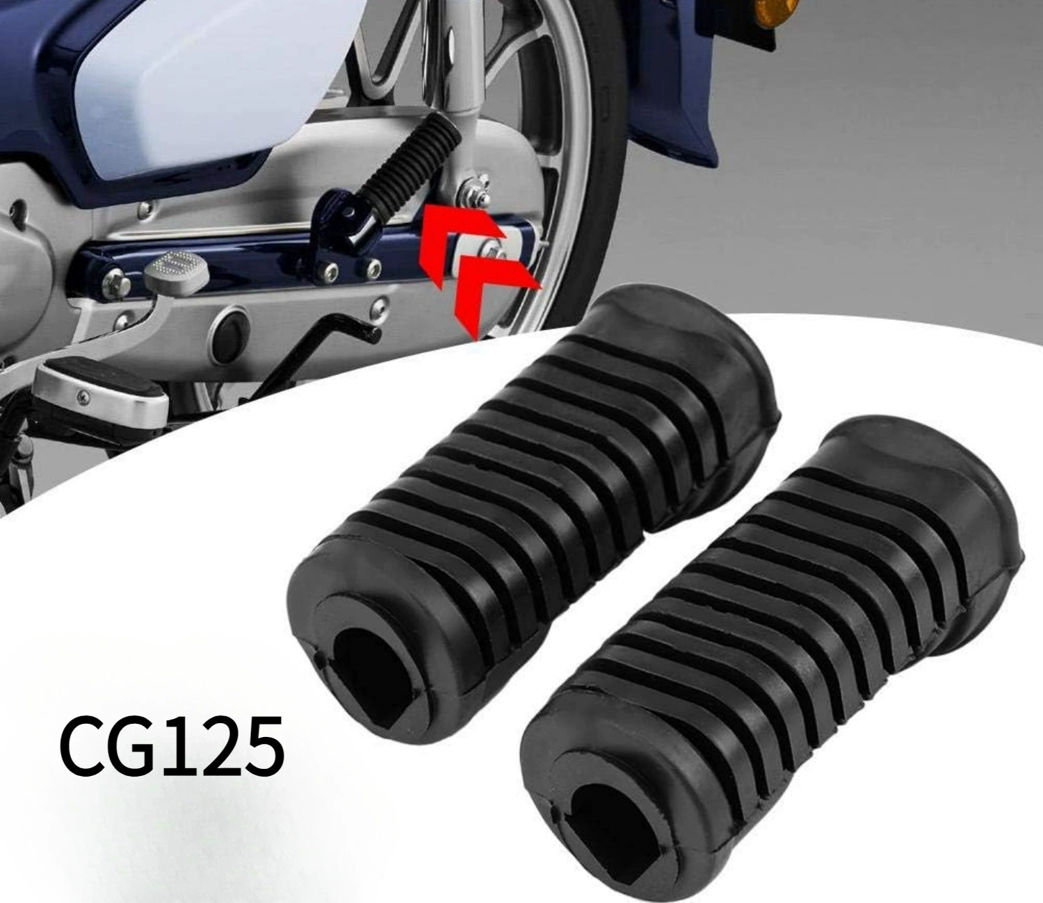 Резиновая педаль подходит для CG125. Резиновая противоскользящая накладка на ноготь педали подходит для CG125 Honda CG125.