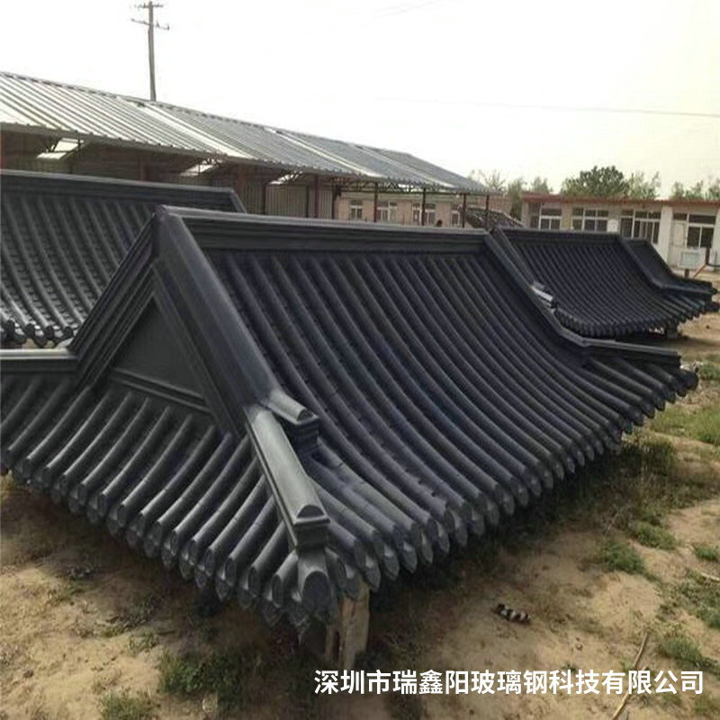 长期供应 玻璃钢园林仿古 精致瓦灰色仿古瓦|ms