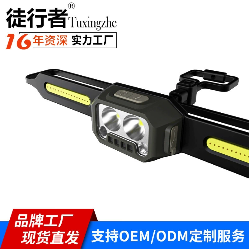 Трансграничные новые светодиодные индукционные фары на открытом воздухе, Кемпинг, установленный на голове, ночная рыбалка, маленькие фары оптом