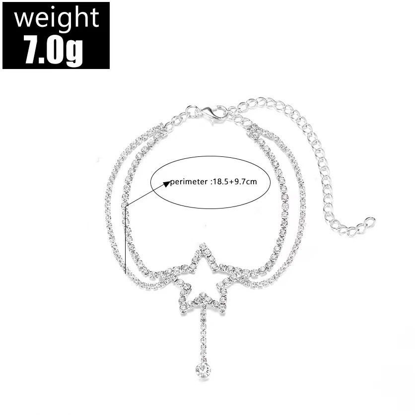 Beach Occasion Alloy Material Wholesale Jewelry Sexy Star Alloy Rhinestones Anklet