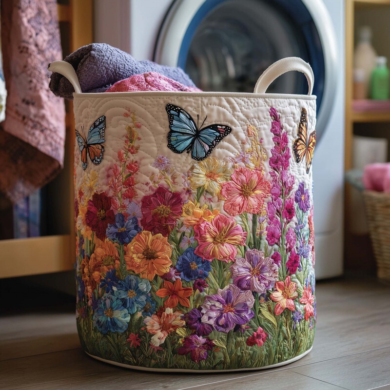 2026 New Model Amazon Independent Site Printed Laundry Storage Basket Dustproof Dirty Clothes Basket