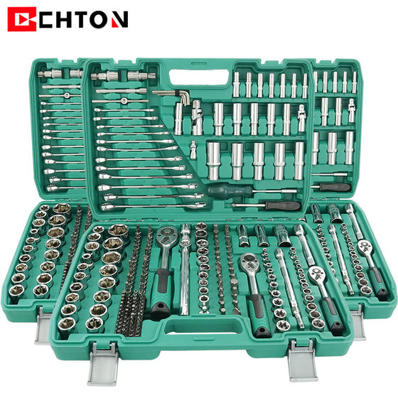 216 Piece Set Chrome Vanadium Steel Multifunctional Maintenance Household Auto Repair Ratchet Wrench Socket Set PC Combination Tool Set