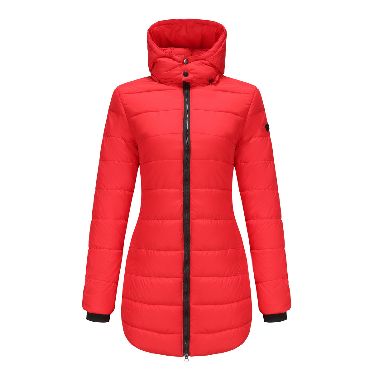 Abrigo de invierno para mujer con capucha extraíble parka impermeable_voghion.com