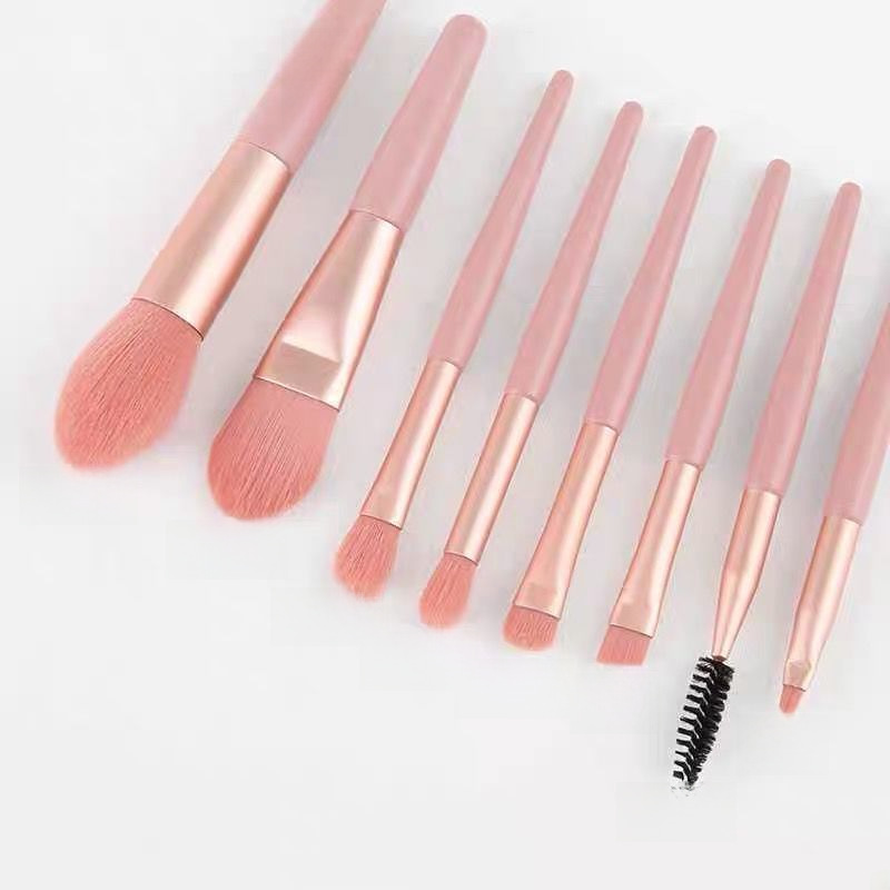 OFERTA ESPECIAL 8 mini maquillaje pinceles traje port&aacute;til suave pelo sombra de ojos cepillo principiante conjunto completo herramientas belleza en stock