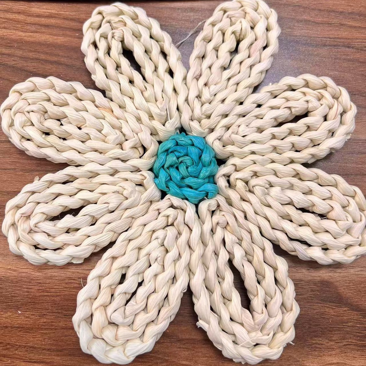 Juego de adornos de pared de paja tejido de paja tejido a mano hierba de calabaza hierba colgante de piel de maíz colgante de pared folklore bohemio