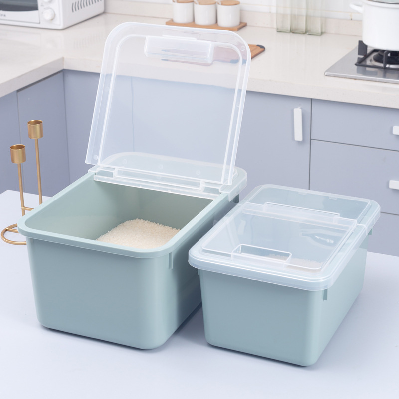 Nordic Style Multifunctional Flip Cover20 Catties Rice Bucket Grain Bucket Kitchen Plastic Rice Storage Bucket Household Rice Box Storage Box
