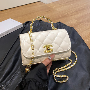 Cross-border Chanel Style Handbag Women's 2025 New All-match Shoulder Small Square Bag Light Luxury Crossbody Rhombic Chain Bag
