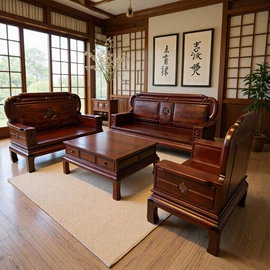 实木沙发;电视柜