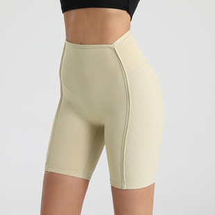 New Fitness Shorts for Women, Sports Cycling Shorts, High-Waisted, Butt-Lifting, European and American Yoga Pants, High-Elasticity, Suitable for Summer Wear