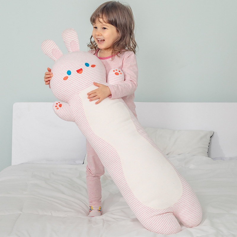 Pure Cotton hug series Dinosaur rabbit long pillow children adult leg clip side sleeping pillow girl pillow