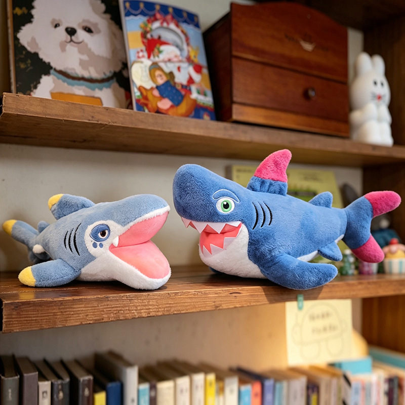 New Red Tooth Shark Plush Toy, Cute Cartoon Whale Doll, Sleeping Pillow, Internet Celebrity Toy Gift