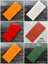 厨房厕所红橙绿黄十八格亮光瓷片火锅烤肉餐厅服装咖啡店哑光墙砖