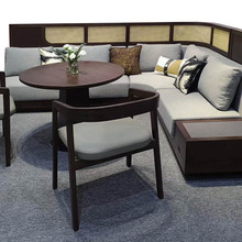 立豪竹家具定制竹木沙发新中式沙发组合楠竹布艺沙发订制