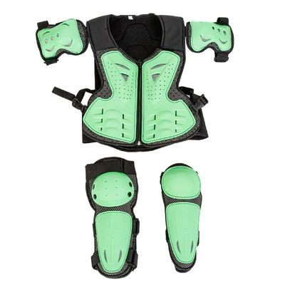 Motorcycle Safety Supplies Children's armor set - green-all-yards