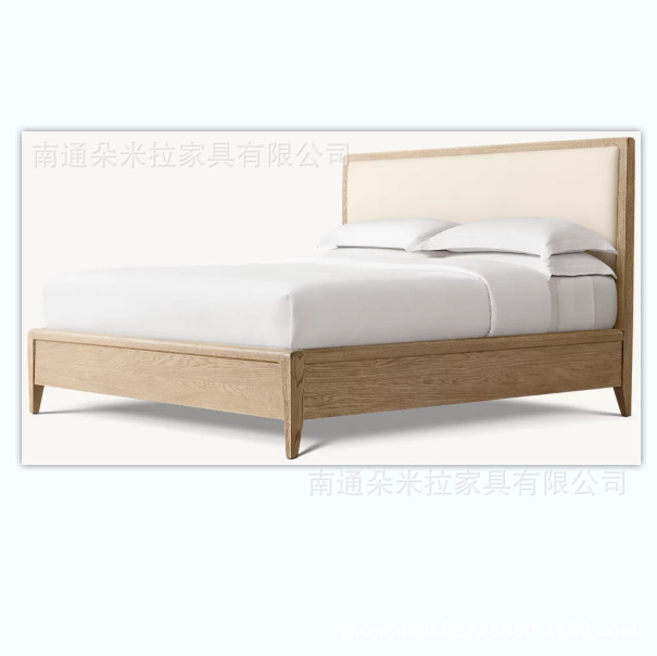 Rh American Solid Wood Classy Luxury House Room Bedroom Solid Wood Bed Queen Bed Wedding Bed